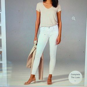 Abercrombie Harper Low Rise Super Skinny White Jeans (26)